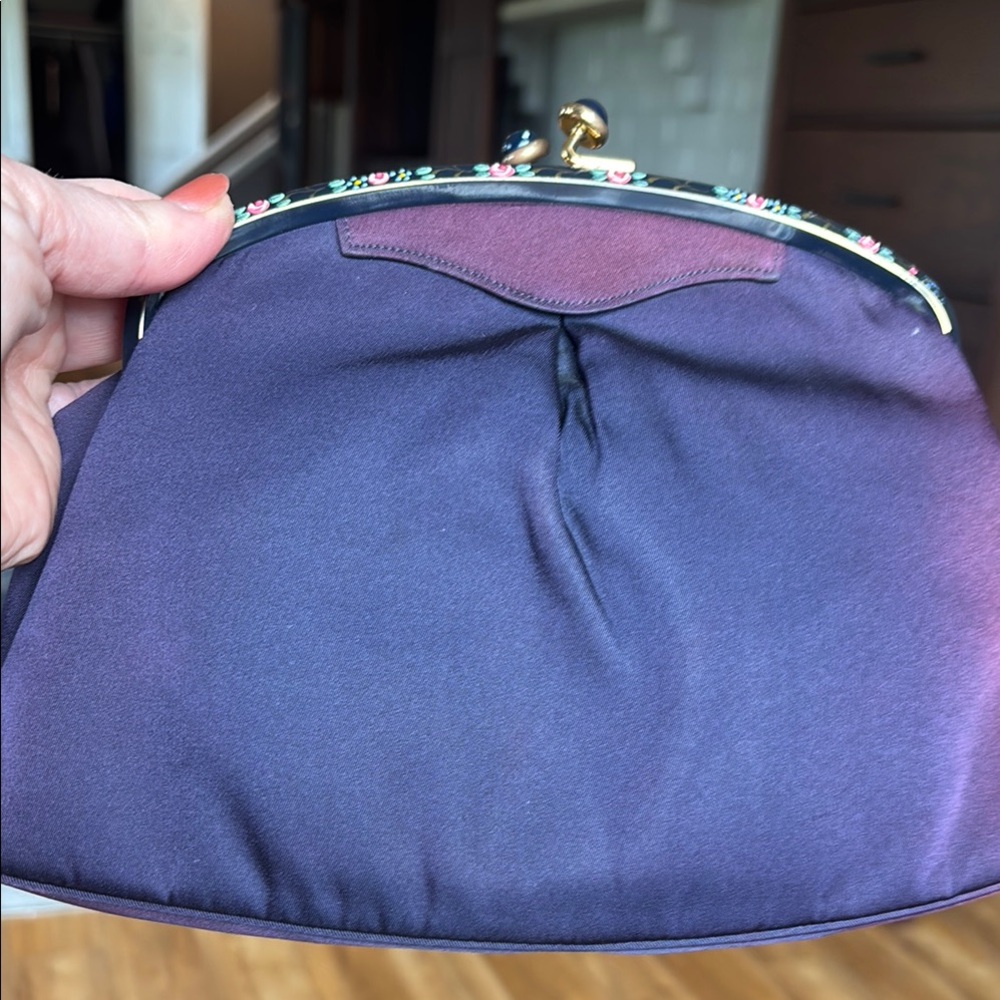 Elegant Purple Clutch with Floral Accents
